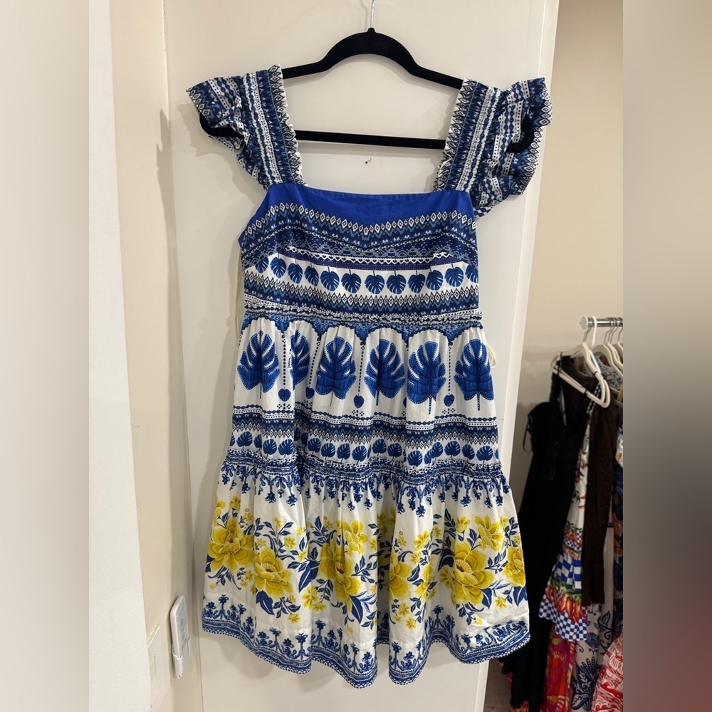 Farm Rio: Off-White Zuli Organic Cotton Mini Dress - Picture 8 of 9